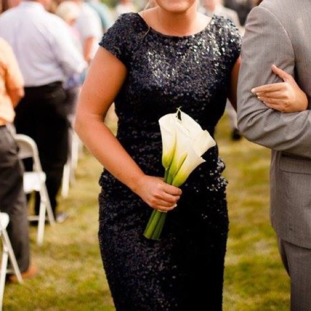 Navy Blue Sequin Dress